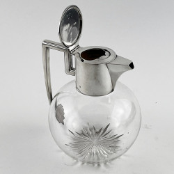 Stylish Edwardian Sterling Silver Mounted Claret Jug