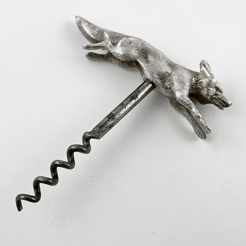 Unusual Victorian Sterling Silver Fox Cork Screw (1892) Unusual Victorian Sterling Silver Fox Cork Screw (1892)