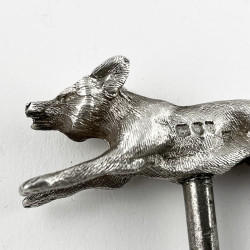 Unusual Victorian Sterling Silver Fox Cork Screw