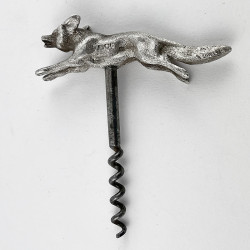 Unusual Victorian Sterling Silver Fox Cork Screw