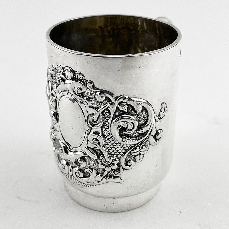 Pretty Victorian Sterling Silver Christening Mug (1889)