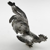 Decorative Pair of Continental Sterling Silver Standing Fighting Cockerels