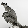 Decorative Pair of Continental Sterling Silver Standing Fighting Cockerels