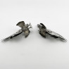 Decorative Pair of Continental Sterling Silver Standing Fighting Cockerels