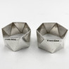 Good Quality Pair of Hexagonal Sterling Silver Napkin Rings (1929)