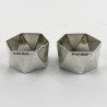 Good Quality Pair of Hexagonal Sterling Silver Napkin Rings (1929)