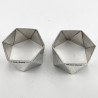 Good Quality Pair of Hexagonal Sterling Silver Napkin Rings