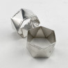 Good Quality Pair of Hexagonal Sterling Silver Napkin Rings