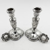 Victorian Sterling Silver Candlesticks with Detachable Floral Nozzles