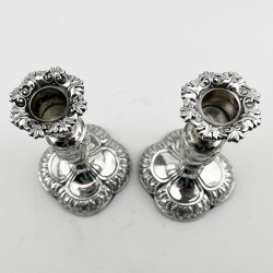 Victorian Sterling Silver Candlesticks with Detachable Floral Nozzles
