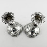 Victorian Sterling Silver Candlesticks with Detachable Floral Nozzles