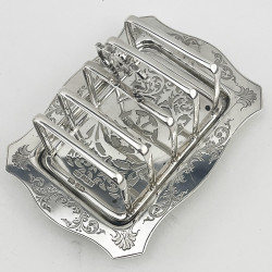 Charming Rectangular Edwardian Sterling Silver Toast Rack