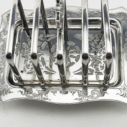 Charming Rectangular Edwardian Sterling Silver Toast Rack