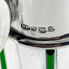 Unusual Edwardian Silver Plated Claret Jug with Green Applied Ribs