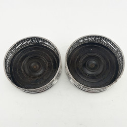 Pair of George III Old Sheffield Plate Wine Coasters