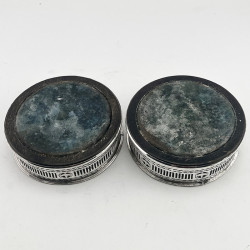 Pair of George III Old Sheffield Plate Wine Coasters