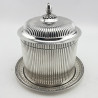 Unusual Circular Victorian Silver Plated Biscuit or Trinket Box (c.1895)