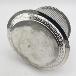 Unusual Circular Victorian Silver Plated Biscuit or Trinket Box