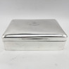 Impressive Rectangular Edwardian Sterling Silver Cigar or Trinket Box (1911)