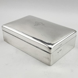 Impressive Rectangular Edwardian Sterling Silver Cigar or Trinket Box