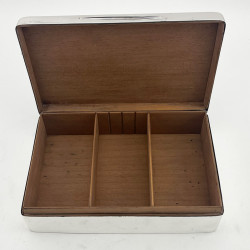 Impressive Rectangular Edwardian Sterling Silver Cigar or Trinket Box
