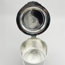 Large Victorian Sterling Silver Three Pint Lidded Tankard