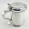 Large Victorian Sterling Silver Three Pint Lidded Tankard