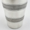 Handsome Silver Plated Engine Turned Cocktail Shaker