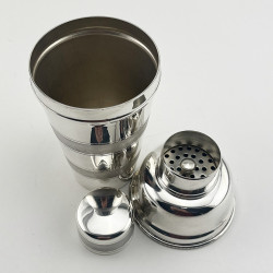 Handsome Silver Plated Engine Turned Cocktail Shaker