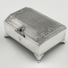 Unusual Shaped Sterling Silver Jewellery or Trinket Box (1928)