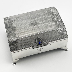 Unusual Shaped Sterling Silver Jewellery or Trinket Box