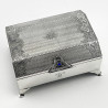 Unusual Shaped Sterling Silver Jewellery or Trinket Box