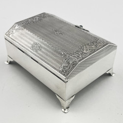 Unusual Shaped Sterling Silver Jewellery or Trinket Box