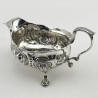Charming George II Embossed Sterling Silver Sauce Boat