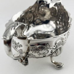 Charming George II Embossed Sterling Silver Sauce Boat