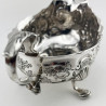 Charming George II Embossed Sterling Silver Sauce Boat