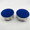 Pair of Decorative Victorian Silver Plated Wine Coasters