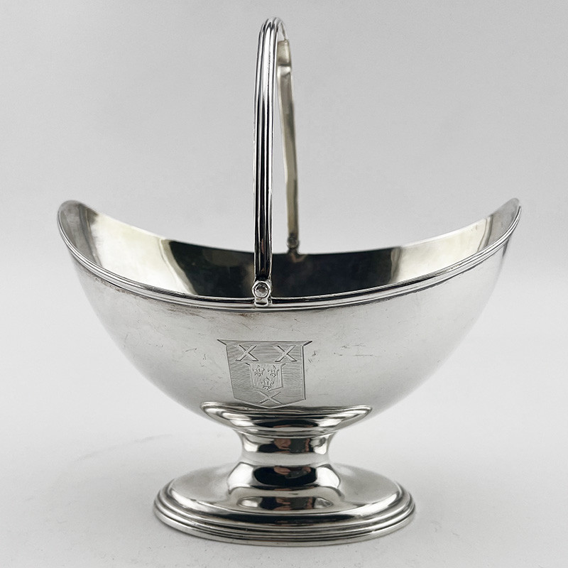 Elegant George III Robert Hennell Sterling Silver Sugar Basket (1789)