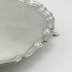 Very Good Gauge Sterling Silver Salver with Chippendale Border
