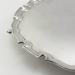 Very Good Gauge Sterling Silver Salver with Chippendale Border