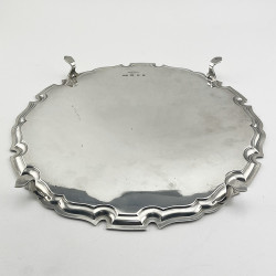 Very Good Gauge Sterling Silver Salver with Chippendale Border