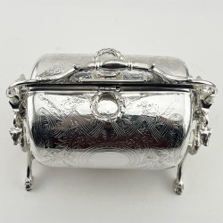 Decorative Late Victorian Silver Plated Folding Biscuit Warmer