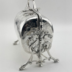 Decorative Late Victorian Silver Plated Folding Biscuit Warmer