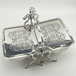 Decorative Late Victorian Silver Plated Folding Biscuit Warmer