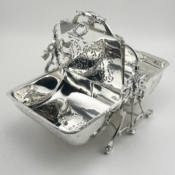 Decorative Late Victorian Silver Plated Folding Biscuit Warmer