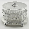 Decorative Late Victorian Cut Glass and Silver Plated Biscuit or Trinket Box