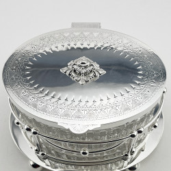 Decorative Late Victorian Cut Glass and Silver Plated Biscuit or Trinket Box