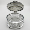 Decorative Late Victorian Cut Glass and Silver Plated Biscuit or Trinket Box