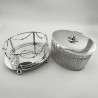 Decorative Late Victorian Cut Glass and Silver Plated Biscuit or Trinket Box