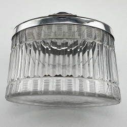 Decorative Late Victorian Cut Glass and Silver Plated Biscuit or Trinket Box